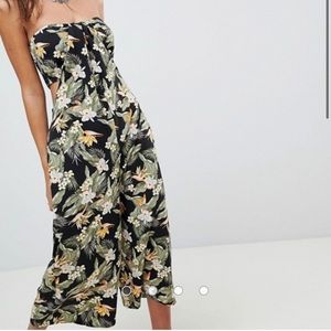 NEW ASOS Bandeau Jumpsuit green floral 8